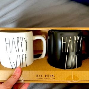 Rae Dunn Happy Wife, Happy Life Mugs